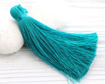 Teal silk tassel, greenish blue, home decor tassel, purse tassel charm, jewelry tassels, long mala tassel,decorative, extra large tassel,N36