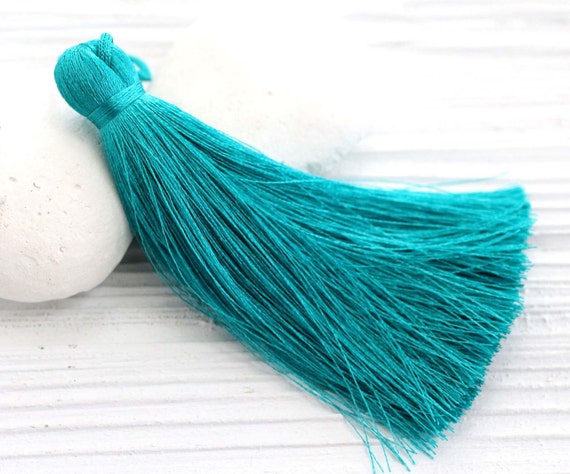 Teal silk tassel, greenish blue, home decor tassel, purse tassel charm, jewelry tassels, long mala tassel,decorative, extra large tassel,N36