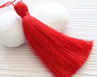 Extra thick red silk tassel, large tassels, silk tassel, jewelry tassels, tassel, mala tassel, door knob home decor tassels, red tassel, N27