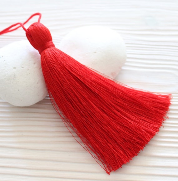 Extra thick red silk tassel, large tassels, silk tassel, jewelry tassels, tassel, mala tassel, door knob home decor tassels, red tassel, N27