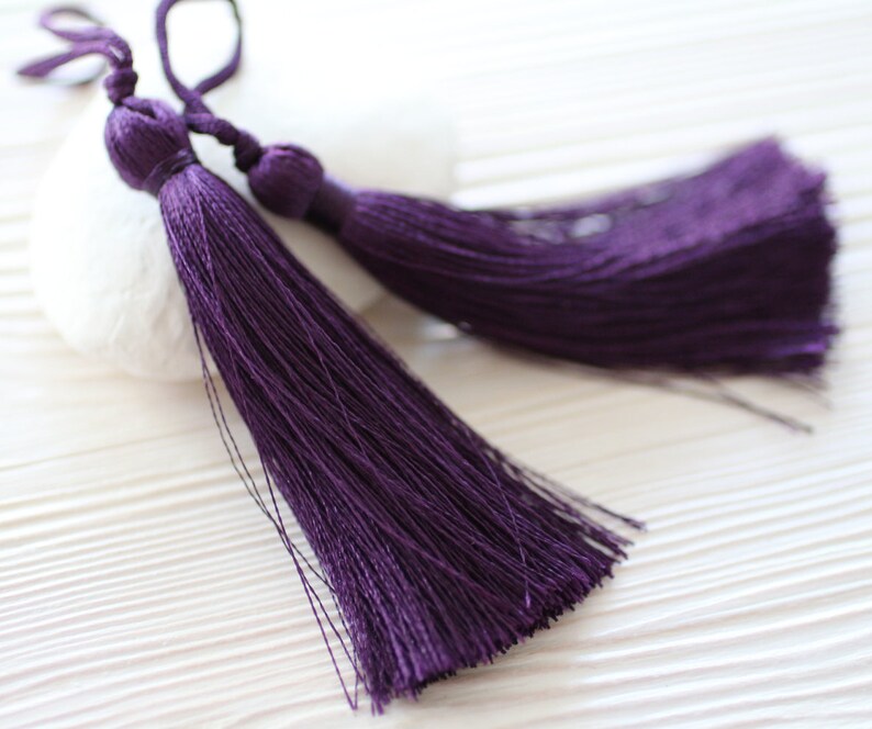 Purple Silk Tassel Large Tassels Tassels for Jewelry Purse Etsy