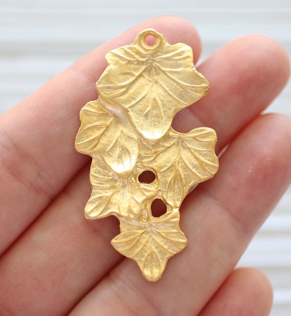 Branch pendant, leaf earrings charm gold, earrings pendant, tree leaf pendant gold, leaf charms, branch charm, natural findings