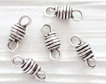 5pc large hole connector, silver findings for leather, bracelet connector, necklace focal connector, earrings pendant charm