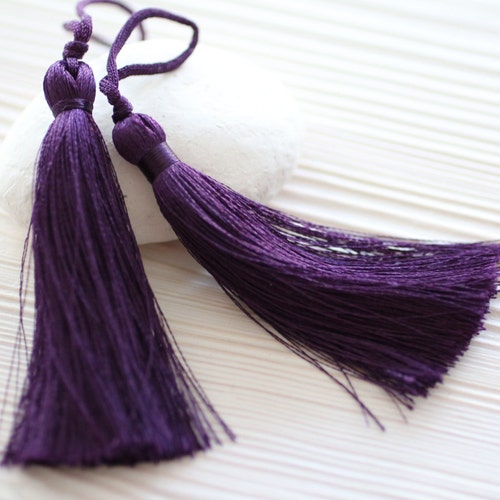Purple Silk Tassel Large Tassels Tassels for Jewelry Purse Etsy