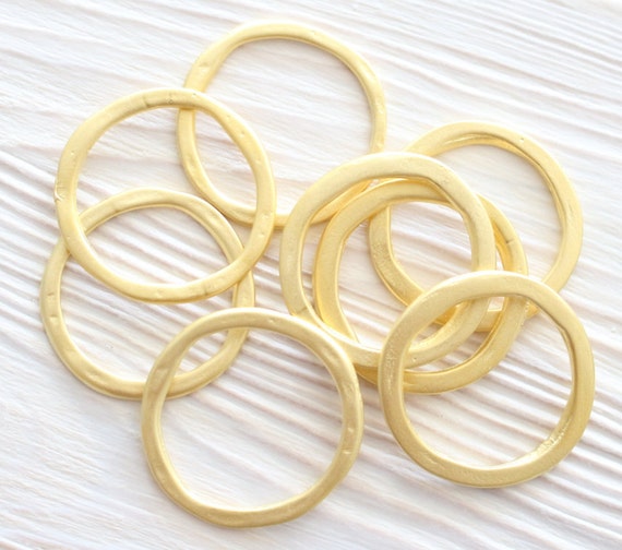 4pc ring pendant connectors, round pendant, necklace rings links, organic shaped, loop pendant gold, jewelry link, circle, earrings hoops, M