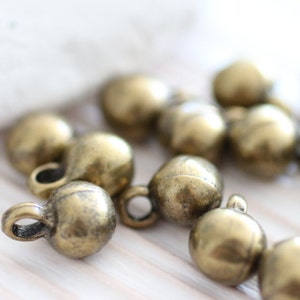 10pc antique gold beads bracelet charms metal earring beads tiny beads metal mini charms boho beads rustic charms ball beads image 4