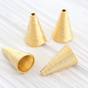 2pc gold tassel caps, bead cones, large bead caps, large end caps, rustic bead cap, tassel cap, tribal tassel cap, gold bead cap, gold cones