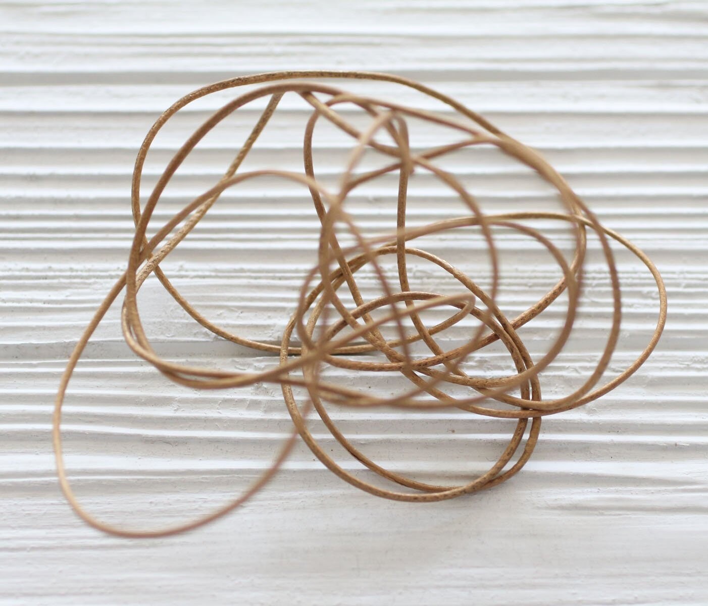 6 feet, natural brown leather cord, genuine leather, 1.5 mm tan round