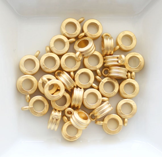 3pc bails gold, pendant bails, bails for pendant, metal gold spacer beads, gold bail beads, metal beads, tribal beads, bails for jewelry