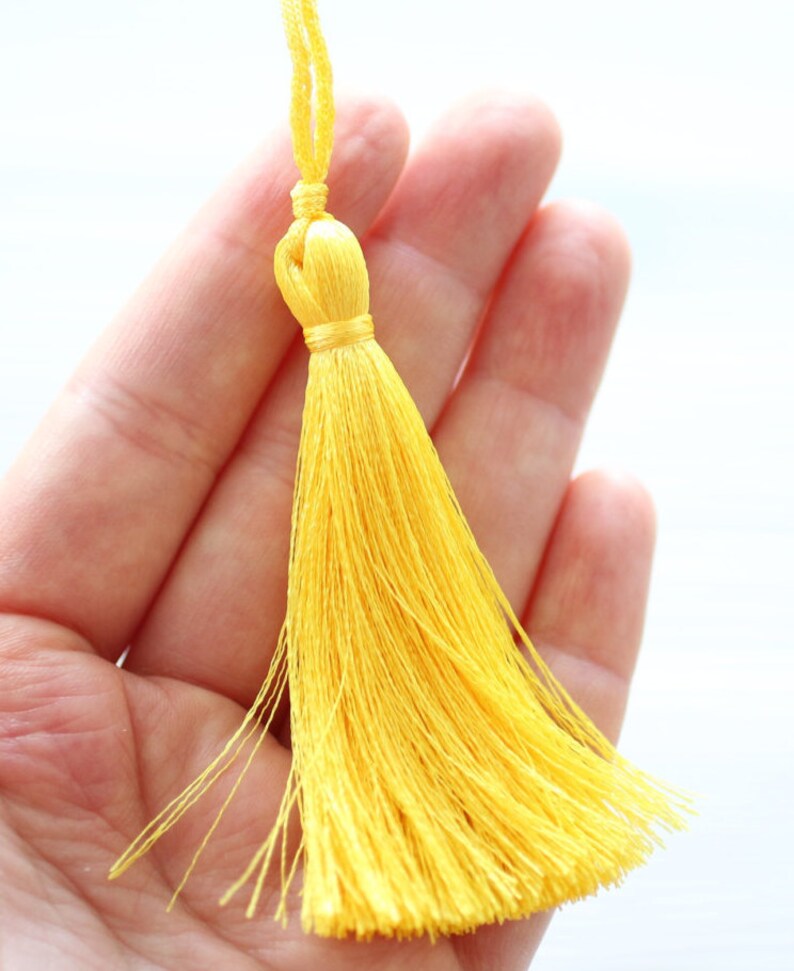 Silk Tassel Yellow Tassel Large Tassels Neon Tassel Etsy