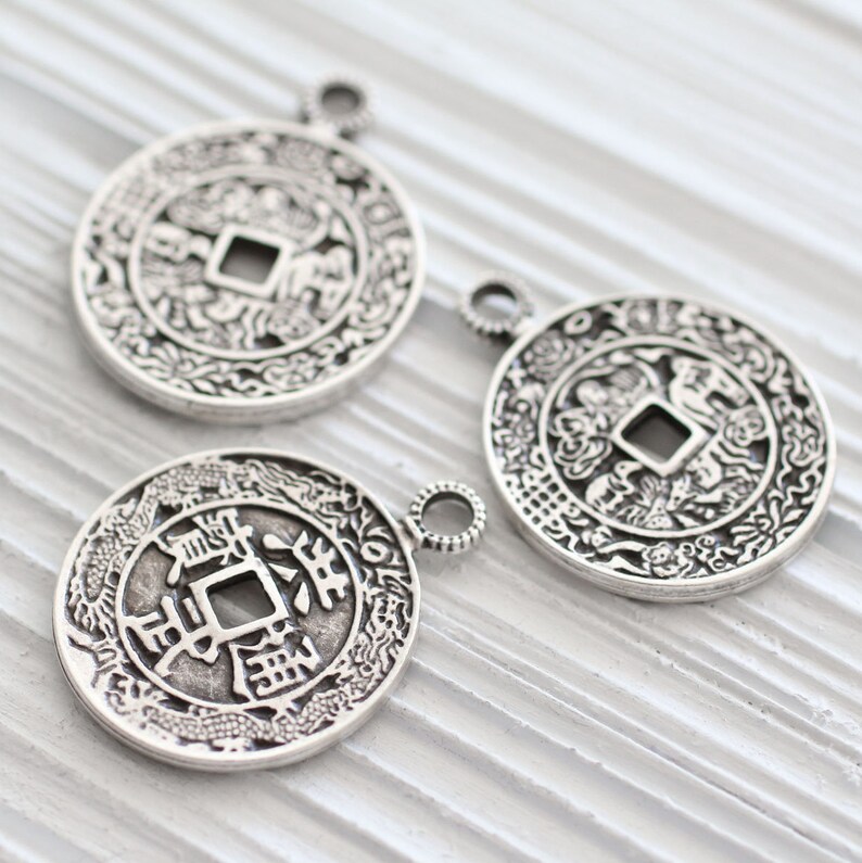 Silver spiral pendant hammered round pendant replica ancient writing findings,circle loop rustic pendant earrings dangle tribal pendant