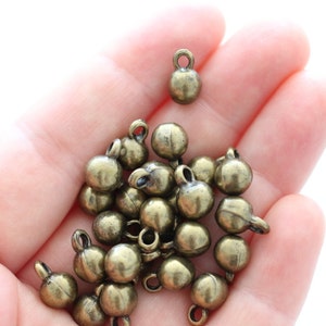 10pc antique gold beads bracelet charms metal earring beads tiny beads metal mini charms boho beads rustic charms ball beads image 2