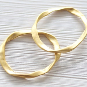 2pc matte gold connector rings, ring connector, jewelry rings, gold connectors, large gold rings, thick rings, large rings, ring pendant image 4