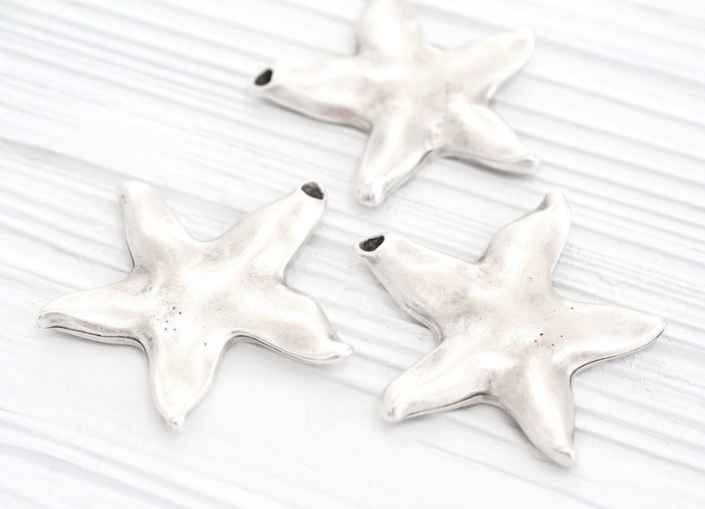 large star starfish large pendants Large silver star pendant star findings star silver pendants hammered pendant silver star