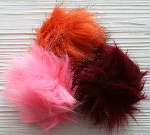 Set Di 6 Pompon In Pelliccia Sintetica Extra Large - Diametro 12 Cm, Con Anello, Per Decorazioni