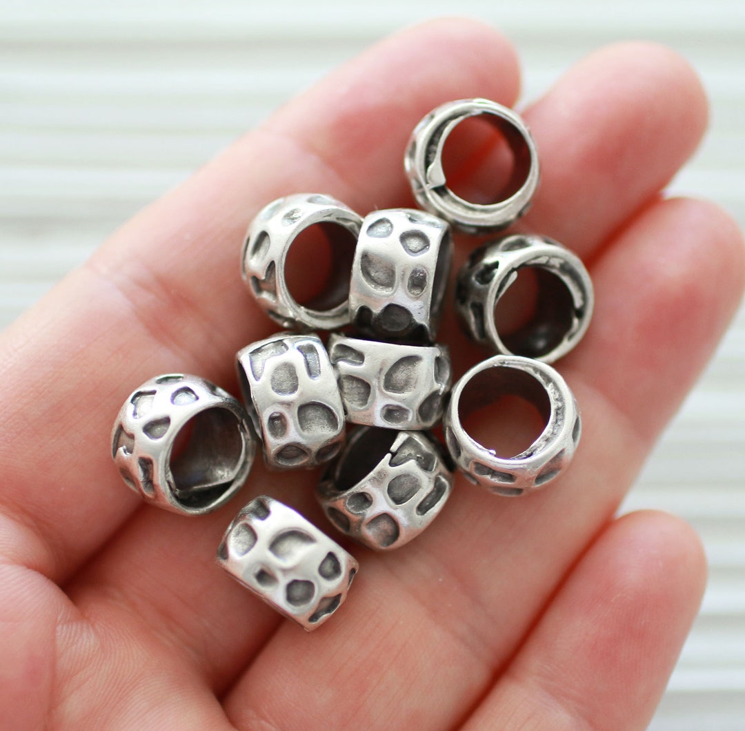 4 Sterling Silver Coin Curved Tube Beads, 925 Silver Tube Beads, Coin Tube  Bead, Curved Tube, Spiral Tube Bead, Bracelet Spacer Bead 