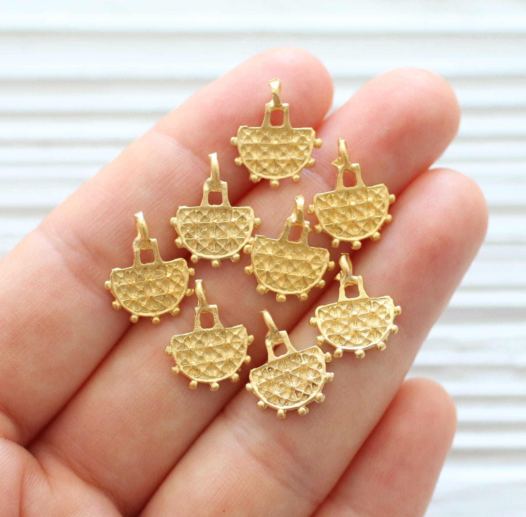 10pc gold stick charms, earring charms, spike charm, gold metal