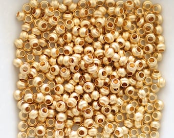 15pc matte gold rondelle beads, heishi beads, gold rondelle, gold heishi, metal spacer beads, metal beads, large hole beads, bead spacers,N2