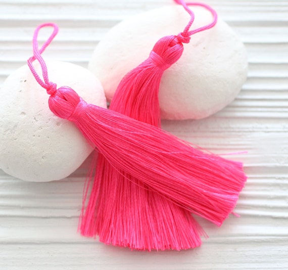pink tassel mules