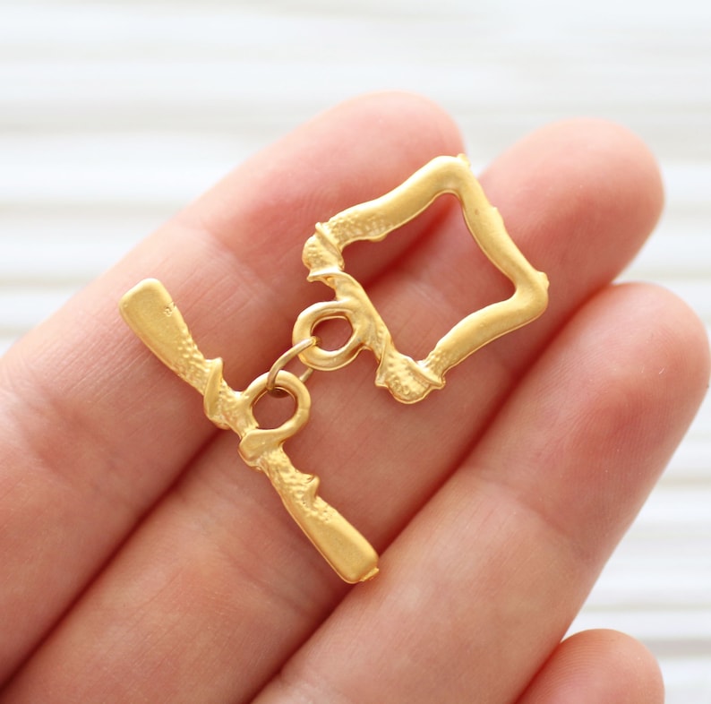 Toggle Clasps Gold Large 24K Gold Plated Jewelry Clasp Etsy