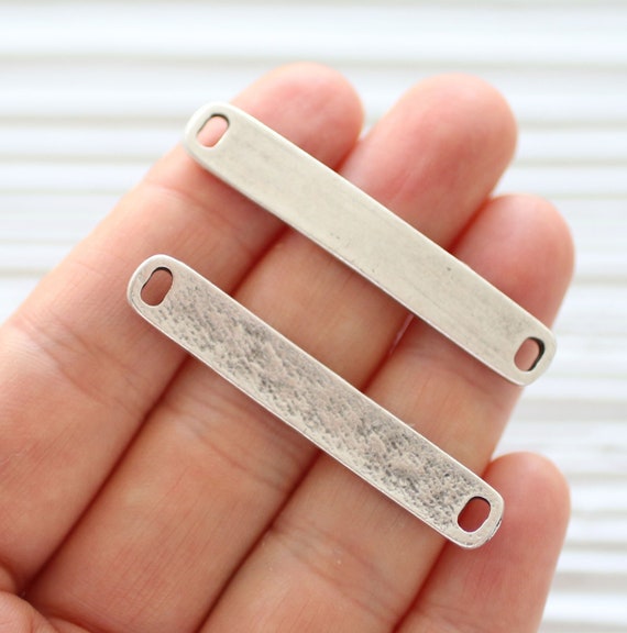 Bracelet bar blank silver, jewelry bar blanks, silver necklace bar, jewelry bar connector, curved bar pendant connector