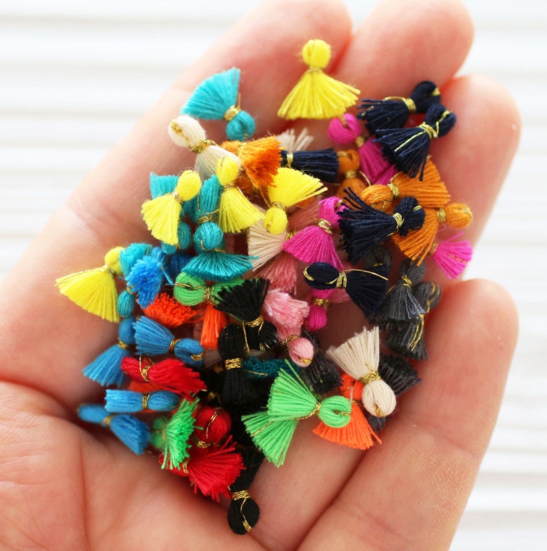 10pc Royal Blue Tassel Charms Mini Bracelet Tassel Charm Etsy