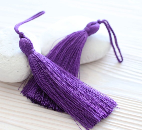 Purple tassel, silk tassel, thread tassel, mala tassel, jewelry tassels, tassel, decorative tassel, large silk tassel, plum silk tassel, N9