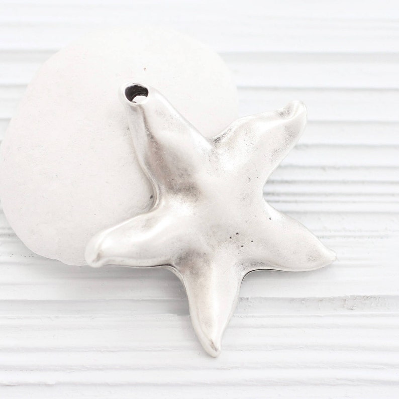 large star starfish large pendants Large silver star pendant star findings star silver pendants hammered pendant silver star