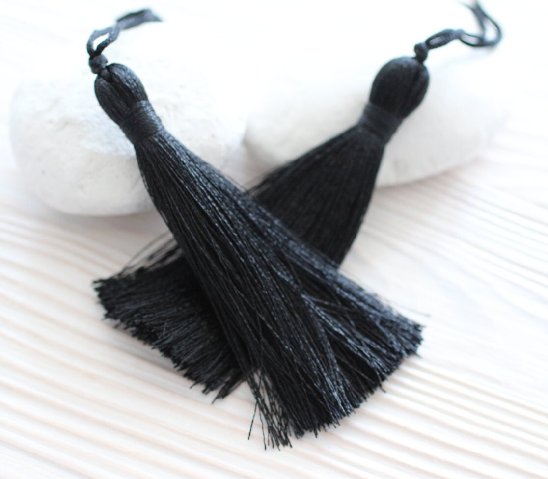 Black silk tassel, thick tassel, large tassels, silk tassel, jewelry