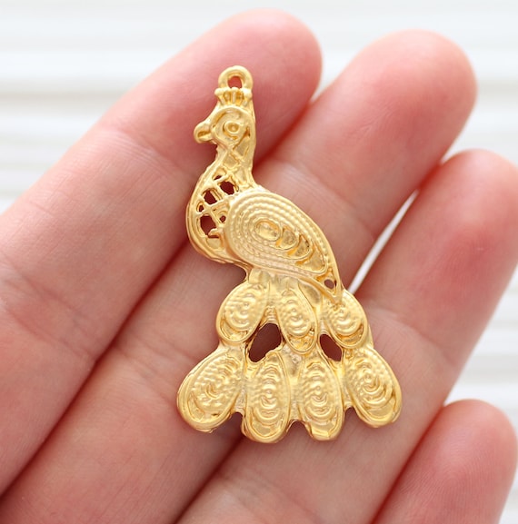 Gold peacock pendant designs deals