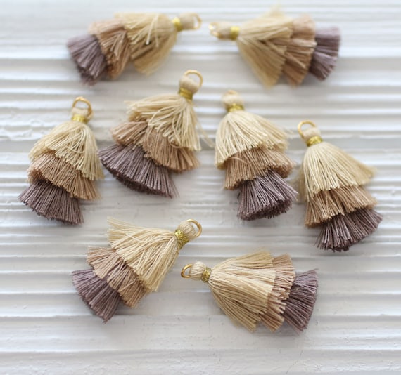 Layered tassels, coffee brown multi layer tassels, earrings tassels, necklace tassels, keychain tassel, tassel charm, dangle tassel