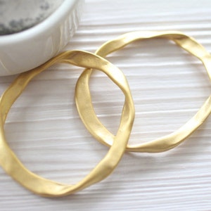 2pc matte gold connector rings, ring connector, jewelry rings, gold connectors, large gold rings, thick rings, large rings, ring pendant image 5