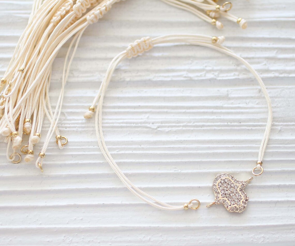 Ivory String Bracelet Blank Adjustable DIY String Bracelet - Etsy