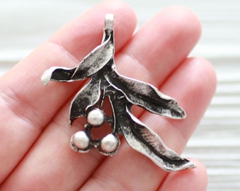 Tree branch pendant silver, contemporary pendant, filigree leaf, filigree pendant, filigree findings, modern earrings charm dangle