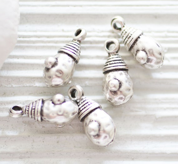 5pc craft charms, large drop charms silver, necklace charm pendant, earrings charm, silver metal beads charms, bracelet findings