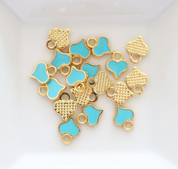 5pc Heart Charm, Dainty Earring Charms, Enamel Heart Charm, Friendship  Bracelet Charms, Necklace Charms, Large Hole Charms, Dainty Heart 