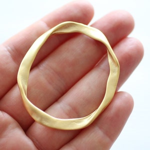 2pc matte gold connector rings, ring connector, jewelry rings, gold connectors, large gold rings, thick rings, large rings, ring pendant image 1