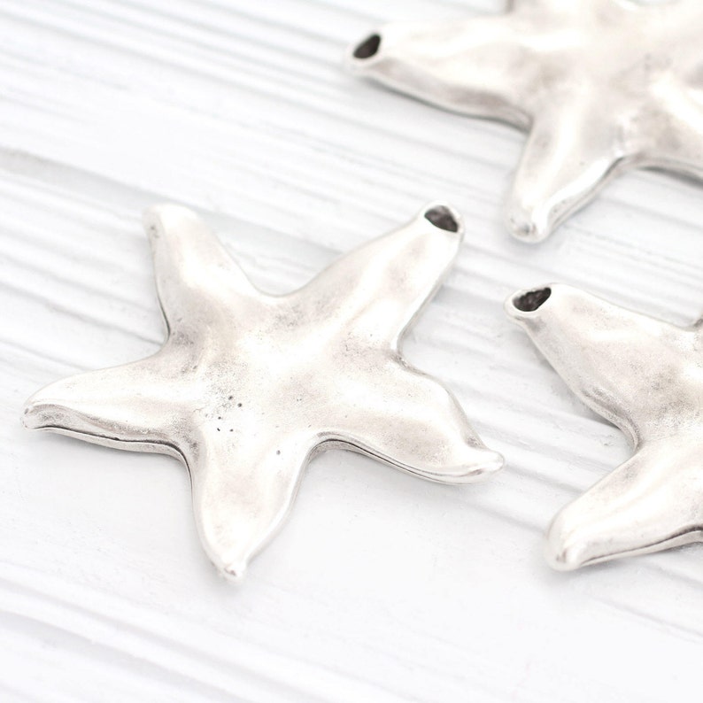 large star starfish large pendants Large silver star pendant star findings star silver pendants hammered pendant silver star