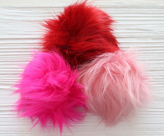 5 plum faus fur pom poms for hats keychain bags slippers curtains fur pom pom N11 Burgundy pom pom large pom pom beanie pom pom