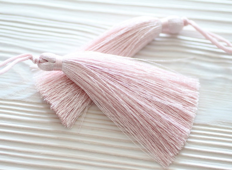 Pink Silk Tassel Large Tassels Pale Pink Tassel Pillow Etsy
