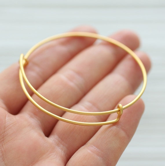 Adjustable bracelet blanks, 24K gold plated bangle bracelet blanks, wire bracelet blanks, sliding adjustable round gold bangles,DIY bracelet