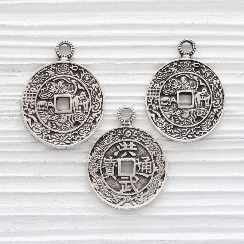 Silver spiral pendant hammered round pendant replica ancient writing findings,circle loop rustic pendant earrings dangle tribal pendant