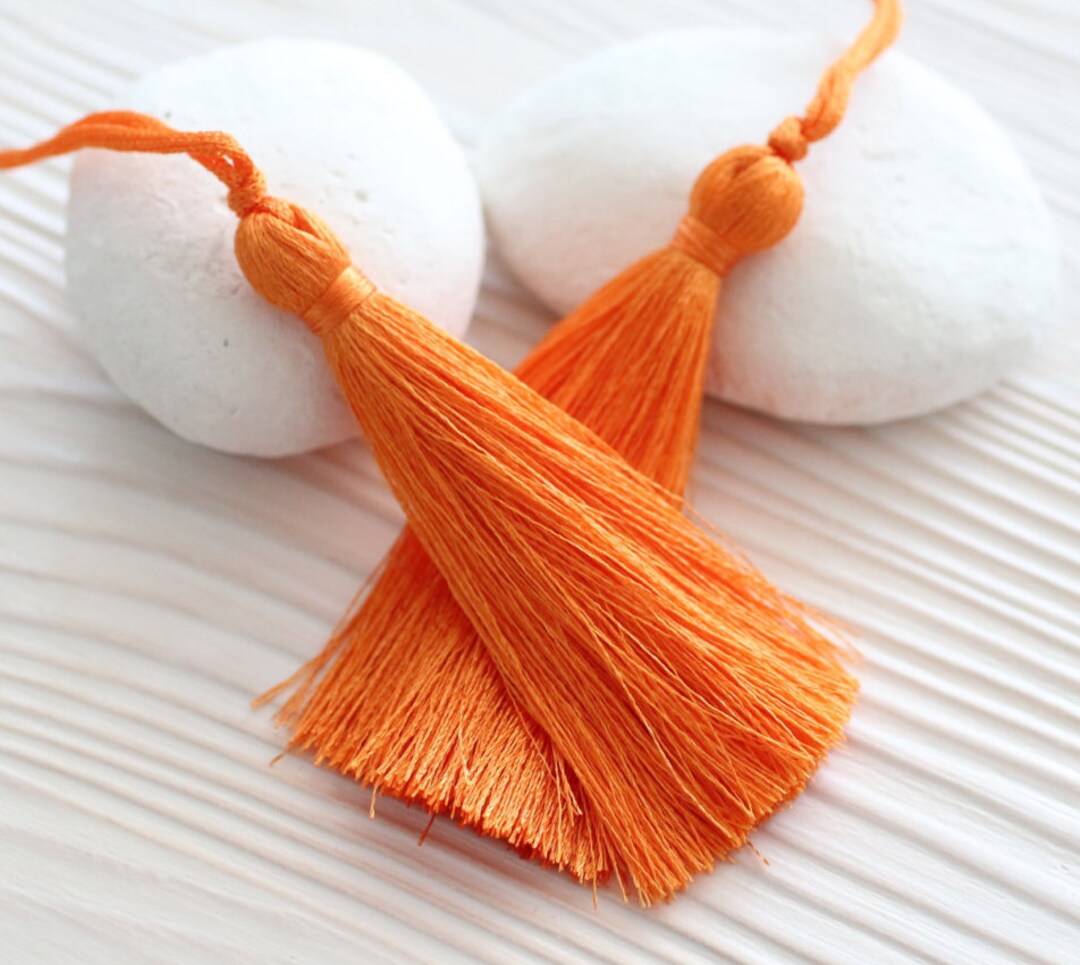Silk Tassel, Large Tassels, Orange Tassel, Tassel, Handmade Tassel