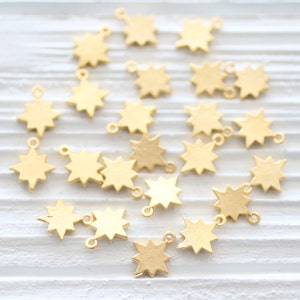 10pc gold star charm, bracelet charms, necklace charm, mini star pendant, gold star beads, earring charms, earrings dangle, celestial image 5