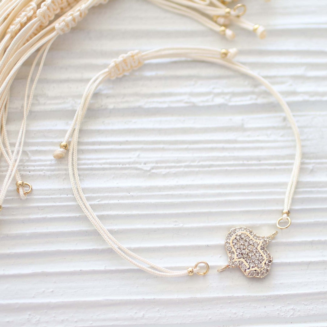 Ivory String Bracelet Blank, Adjustable DIY String Bracelet, Cord ...