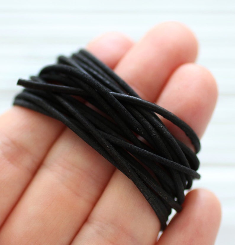 6 feet genuine leather for earrings 1.5 mm round black leather for necklace genuine leather leather for bracelets black leather cord
