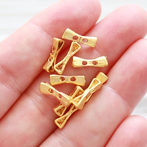 10 perles intercalaires pour noeud papillon en or, perles coulissantes pour bracelets, intercalaires pour colliers et bracelet, apprêts pour bijoux DIY, intercalaires en or