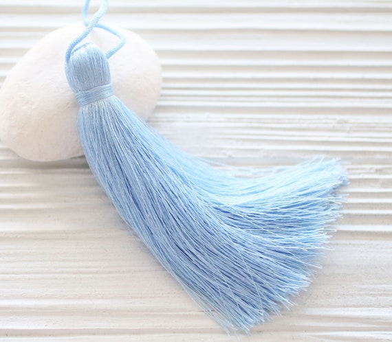 Sky blue silk tassel, home decor tassel, aqua, light blue, door knob decor, jewelry tassels, mala tassel, extra large silk tassel, N13