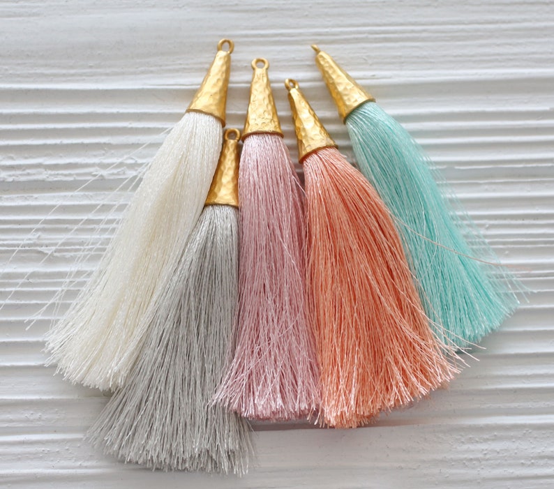 mala tassel tassel pendant gray tassel with cap dangle tassel jewelry tassels large tassel N31 keychain tassel Light grey tassel