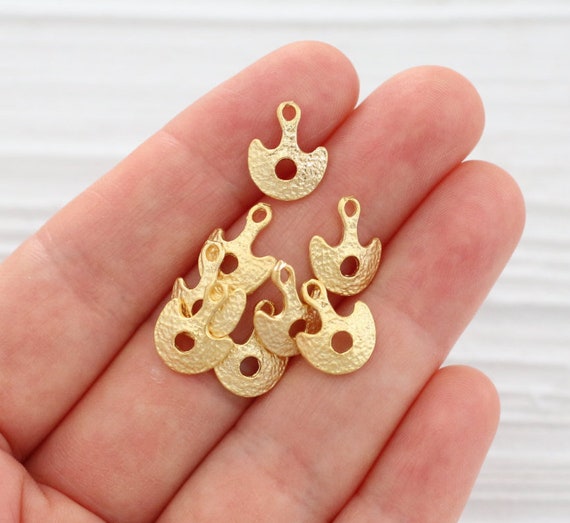 10pc gold anchor charm, dangle charms, anchor, anchor beads, earring charms, sea findings, bracelet charms,rustic charms,tiny anchor pendant